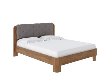 Двуспальная кровать Wood Home 1 180х200, Антик сосна/Искусственная шерсть Лама Светло-серый в Тюмени
