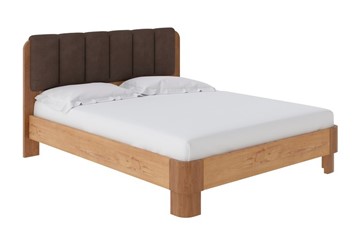 Кровать Wood Home Lite 2 160х200, ЛДСП+ткань (ЛДСП Бунратти/Антик (сосна)/Тетра Брауни) в Тюмени