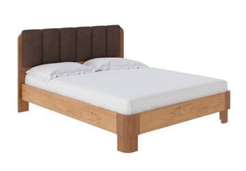 Кровать 2-спальная Wood Home Lite 2 180х200, ЛДСП+ткань (ЛДСП Бунратти/Антик (сосна)/Тетра Брауни) в Тюмени