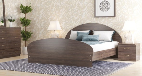 Спальная кровать Валенсия, 140х200 с основанием, венге в Тюмени - изображение