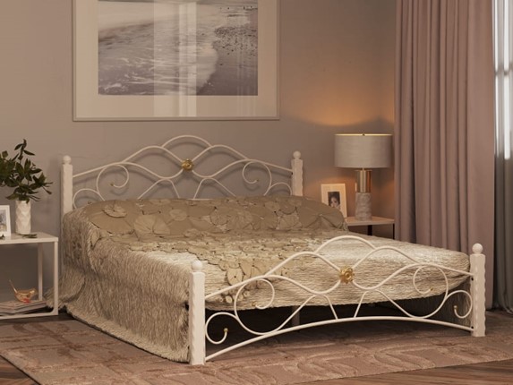Кровать в спальню Гарда 3, 160х200, белая в Тюмени - изображение