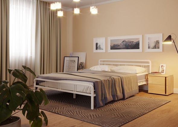 Кровать 1.5-спальная Леон, 1200, белый в Заводоуковске - изображение