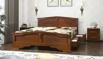Кровать с выкатными ящиками Елена (Орех) 180х200 в Тюмени