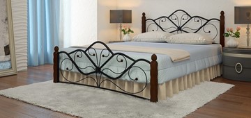 Кровать 2-спальная Венера 1, 1600, черный/шоколад в Заводоуковске