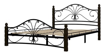 Спальная кровать Фортуна 1, 1400, черный/шоколад в Тюмени - предосмотр 1