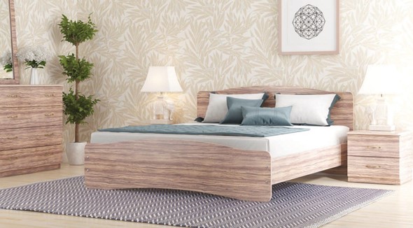 Кровать в спальню Лира, 160х200 с основанием, сонома в Тюмени - изображение