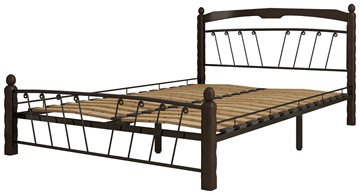 Кровать полуторная Муза 1, 1400, черный/шоколад в Тюмени - предосмотр 1