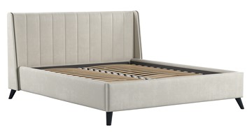 Двуспальная кровать с механизмом Мелисса 160,арт. Тори 56 велюр (светло-бежевый) + кроватное дно в Тюмени - предосмотр 1