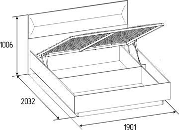 Кровать с подъемным механизмом Neo 306 Люкс (1800) в Заводоуковске - предосмотр 4