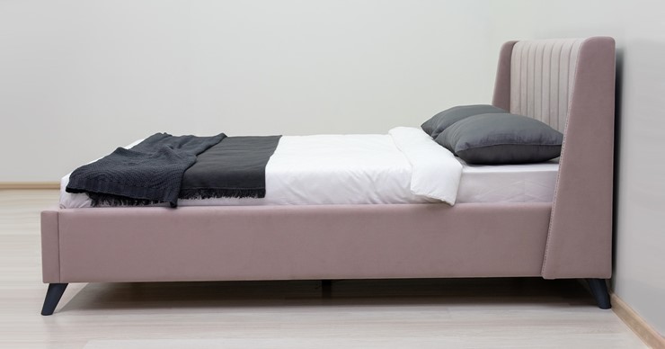 Кровать с механизмом двуспальная Мелисса 160,арт. Тори 45 велюр (ява) + кроватное дно в Тюмени - изображение 3