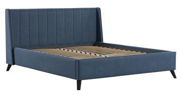 Кровать с механизмом двуспальная Мелисса 180,арт. Тори 83 велюр (серо-синий) + кроватное дно в Тюмени - предосмотр 1