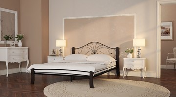 Полутороспальная кровать Фортуна 4 Лайт, 1400, черный/шоколад в Тюмени - предосмотр 2