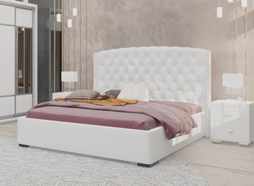 Спальная кровать Dario Slim 180x200, Экокожа (Белый) в Заводоуковске