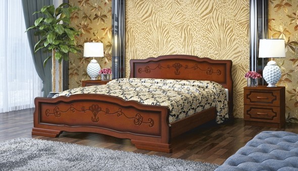 Спальная кровать Карина-6 (Орех) 140х200 в Заводоуковске - изображение