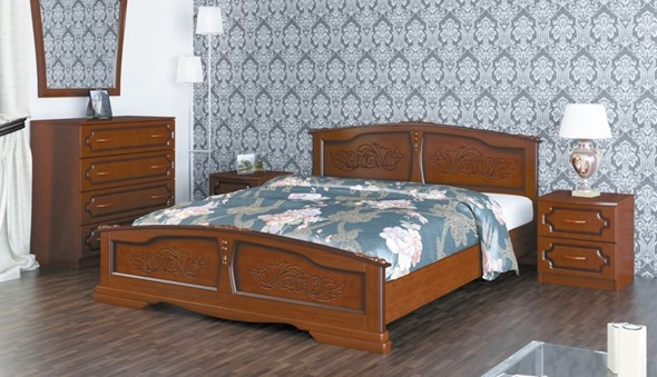 Полутороспальная кровать Елена (Орех) 140х200 в Заводоуковске - изображение