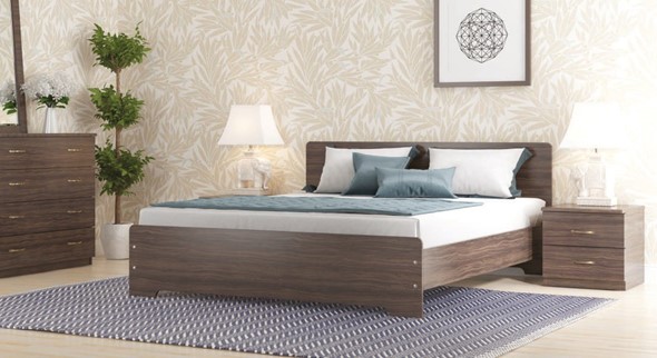 Спальная кровать Золушка, 160х200 с основанием, венге в Заводоуковске - изображение