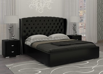 Кровать Dario Grace 160x200, Экокожа (Черный) в Тюмени