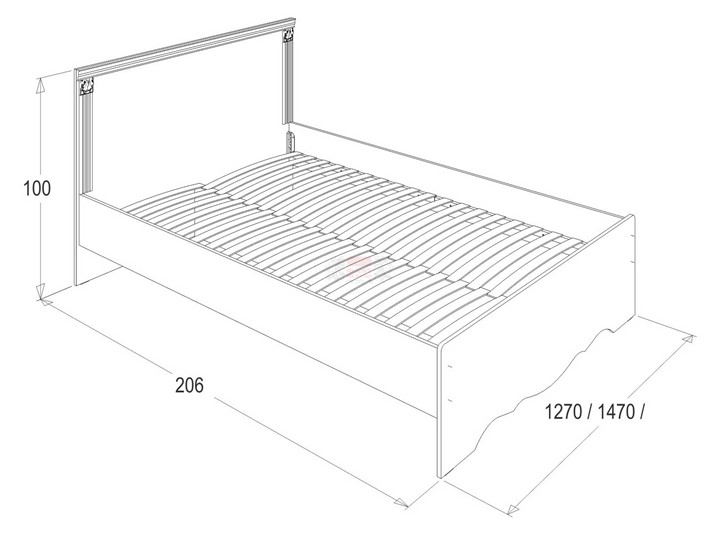 Кровать двуспальная Ольга 1Н 1600 в Тюмени - изображение 1