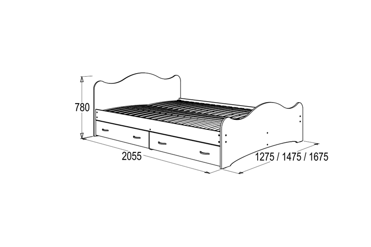 Кровать 6 с ящиками, 90х200 Венге/Млечный дуб с основанием в Тюмени - изображение 1