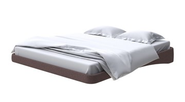 Парящая кровать 2-спальная 160х200, Искусственная шерсть (Лама Шоколад) в Тюмени