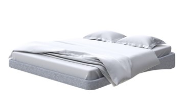 Кровать двуспальная парящая 160х200, Рогожка (Levis 83 Светло-Серый) в Ишиме