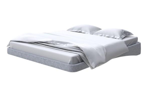Кровать двуспальная парящая 160х200, Рогожка (Levis 83 Светло-Серый) в Заводоуковске - изображение