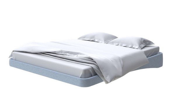 Парящая кровать 160х200, Велюр (Scandi Cotton 21 Китайский Голубой) в Заводоуковске - изображение