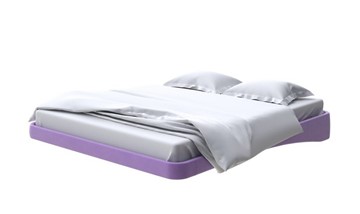 Кровать двуспальная парящая 200х200, Велюр (Forest 741 Светло-фиолетовый) в Тюмени