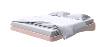 Кровать двуспальная парящая 200х200, Велюр (Ultra Розовый мусс) в Тюмени