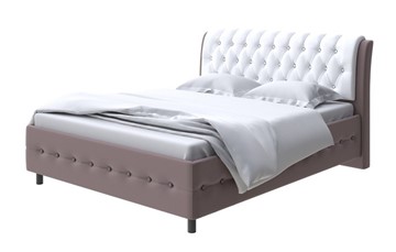 1,5-спальная кровать Como (Veda) 4 140х200, Экокожа (Коричневый с белым) в Тюмени