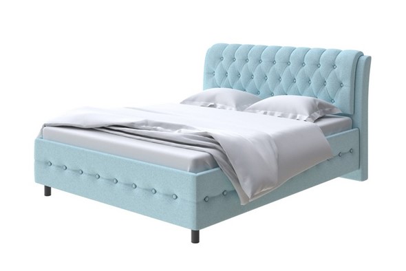 Полутороспальная кровать Como (Veda) 4 140х200, Велюр (Scandi Cotton 20 Голубой Лед) в Заводоуковске - изображение