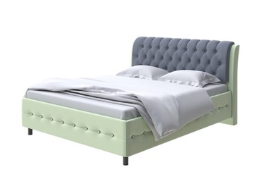 Кровать Como (Veda) 4 160х200, Экокожа (Зеленое яблоко/Темно-синий) в Тюмени