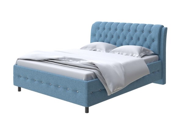 Кровать 1,5-спальная Como (Veda) 4 160х200, Шенилл (Piano 14 Королевский синий) в Заводоуковске - изображение