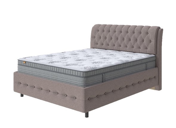 1,5-спальная кровать Como (Veda) 4 Grand 160х200, Велюр (Scandi Cotton 24 Капучино) в Тюмени - изображение