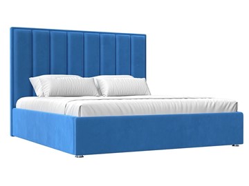 Двуспальная кровать с механизмом Афродита 160, Голубой (Велюр) в Тюмени