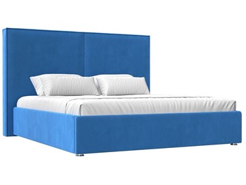 Кровать с механизмом 2-спальная Аура 160, Голубой (Велюр) в Тюмени