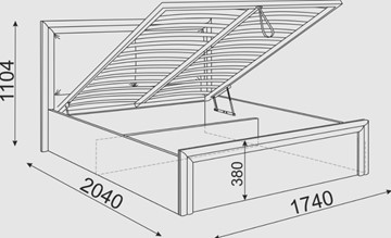 Кровать с механизмом Глэдис М32 (Шимо светлый/Белый текстурный) в Ишиме - предосмотр 2