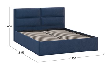 Кровать с механизмом двуспальная Глосс Тип 1 (Микровелюр Wellmart Blue) в Заводоуковске - предосмотр 1