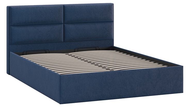 Кровать с механизмом двуспальная Глосс Тип 1 (Микровелюр Wellmart Blue) в Заводоуковске - изображение 2