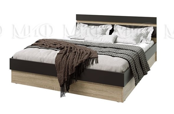 Кровать с механизмом 1.5-спальная Ким 140, Графит софт, сонома в Тюмени - изображение