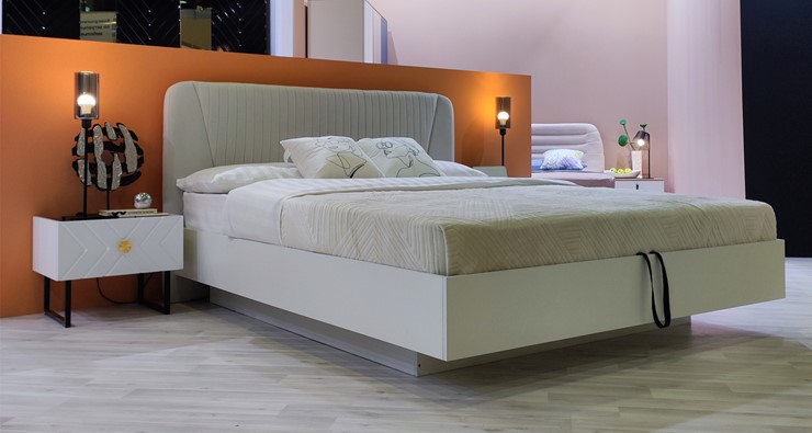 Кровать с механизмом Марсель-11 (Белый, ткань Catania white) 1600 в Заводоуковске - изображение 4