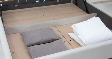 Двуспальная кровать с механизмом Мелисса 160,арт. Тори 56 велюр (светло-бежевый) + кроватное дно в Тюмени - предосмотр 4