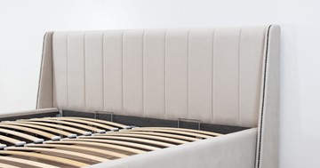 Двуспальная кровать с механизмом Мелисса 160,арт. Тори 56 велюр (светло-бежевый) + кроватное дно в Тюмени - предосмотр 9