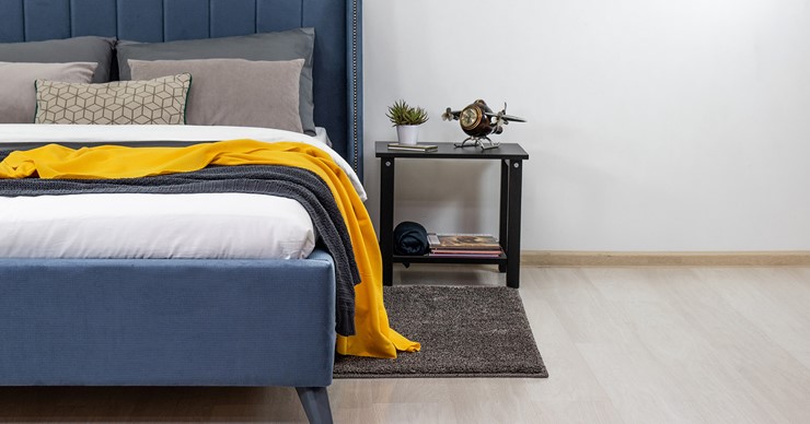 Кровать с механизмом двуспальная Мелисса 180,арт. Тори 83 велюр (серо-синий) + кроватное дно в Тюмени - изображение 4