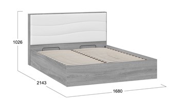 Кровать с механизмом 2-спальная Миранда тип 1 (Дуб Гамильтон/Белый глянец) в Заводоуковске - предосмотр 1