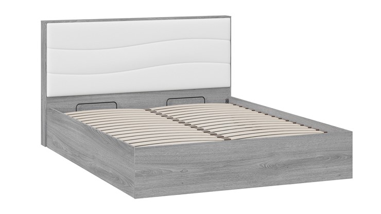 Кровать с механизмом 2-спальная Миранда тип 1 (Дуб Гамильтон/Белый глянец) в Тобольске - изображение 2
