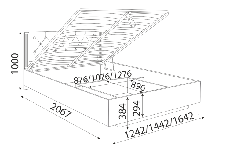 Кровать с подъемным механизмом Тиффани М41 в Тюмени - изображение 3