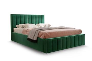 Кровать с механизмом двуспальная Вена 1800 с ящиком, Велюр Мора зеленый в Тюмени