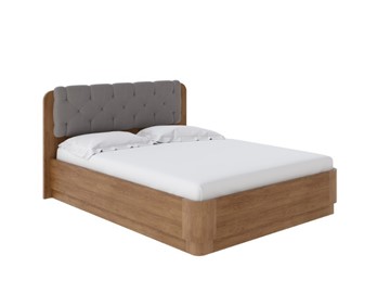 Кровать с механизмом двуспальная Wood Home 1 180х200, Антик (сосна) с брашированием/Лама Светло-серый в Тюмени
