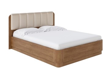 Кровать с подъемным механизмом Wood Home 2 160х200, Экокожа (Антик (сосна) с брашированием/Бежевый перламутр) в Тюмени